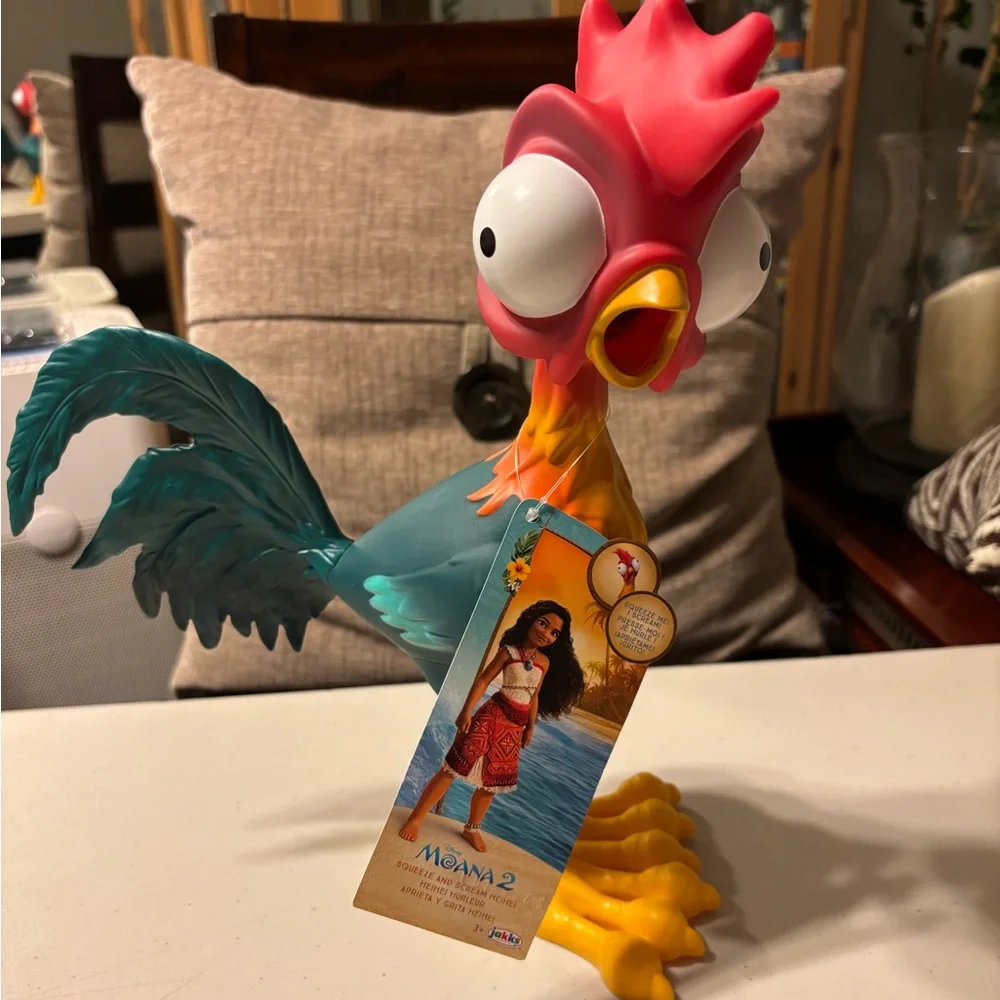 Heihei squeezable noise rubber rooster toy. Not dog toy. New Moana 2. 12” tall